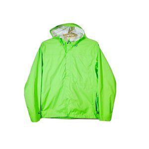 Vineyard Vines Mens 1/2 Zip Hooded Rain Jacket Coat Neon Green Nylon